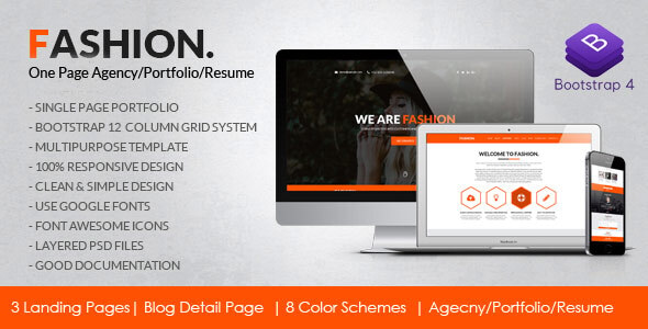 Fashion - Agency/Personal/Resume Portfolio HTML5 Template Fashion - Agency/Personal/Resume Portfolio HTML5 Template