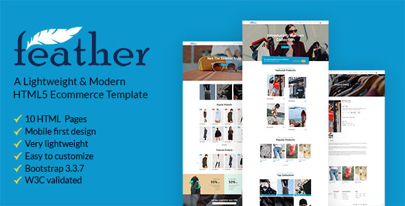FEATHER – A Lightweight & Modern Ecommerce Template FEATHER – A Lightweight & Modern Ecommerce Template