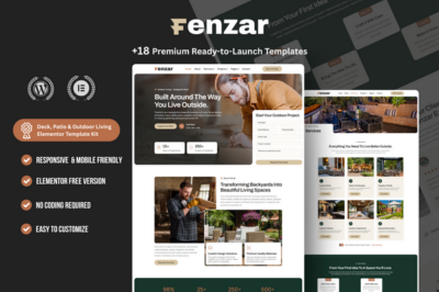 Fenzar – Deck, Patio & Outdoor Living Elementor Template Kit