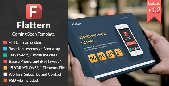 Flattern - Responsive Coming Soon Template Flattern - Responsive Coming Soon Template