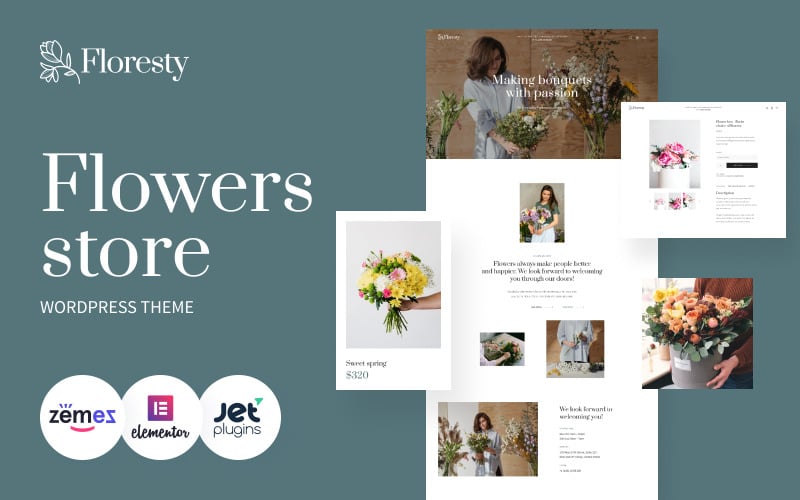 Floresty - Florist Shop WordPress Theme for Floral Design Website Floresty - Florist Shop WordPress Theme for Floral Design Website
