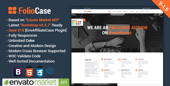 FolioCase | Multipurpose Business with Envato Portfolio & Affiliate Template FolioCase | Multipurpose Business with Envato Portfolio & Affiliate Template