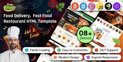Foodies – Restaurant & Fast Food HTML Template Multipurpose