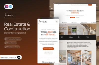 Formora - Real Estate & Construction Elementor Template Kit