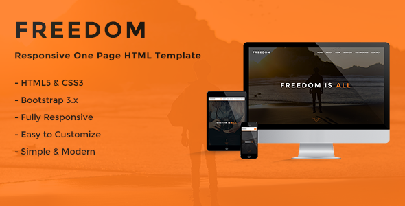 Freedom - Responsive One Page HTML Template Freedom - Responsive One Page HTML Template