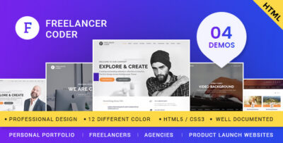 Freelancer Coder - One Page Responsive Portfolio Template