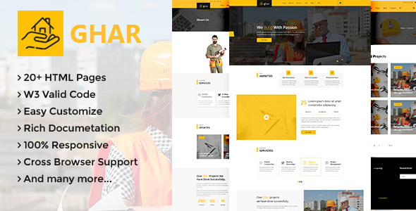 Ghar - Construction HTML Template Ghar - Construction HTML Template
