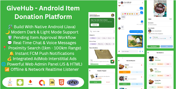 GiveHub - Android Item Sharing Platform in Java with Web Admin Panel GiveHub - Android Item Sharing Platform in Java with Web Admin Panel