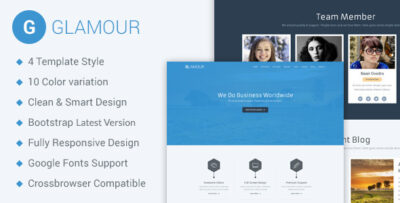 Glamour - Corporate One Page HTML5 Template