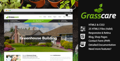 GrassCare - Gardening & Lawn Responsive HTML5
