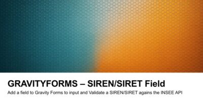 Gravity Forms SIREN/SIRET Field