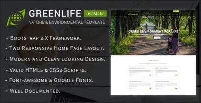 Greenlife - Nature & Environmental Non-Profit HTML5 Template