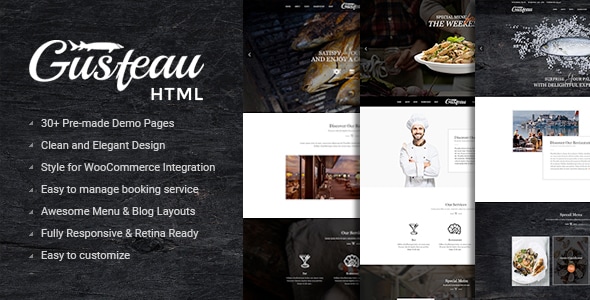 Gusteau – Elegant Food and Restaurant HTML Template Gusteau – Elegant Food and Restaurant HTML Template