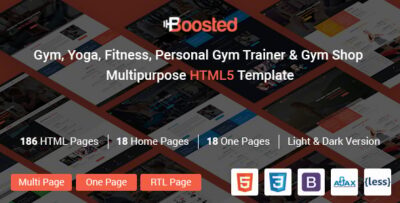 Gym Boosted - gym, Yoga, Fitness, Personal gym Trainer & gym Shop Multipurpose HTML5 Template