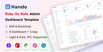 Hando - Ruby on Rails Admin & Dashboard Template