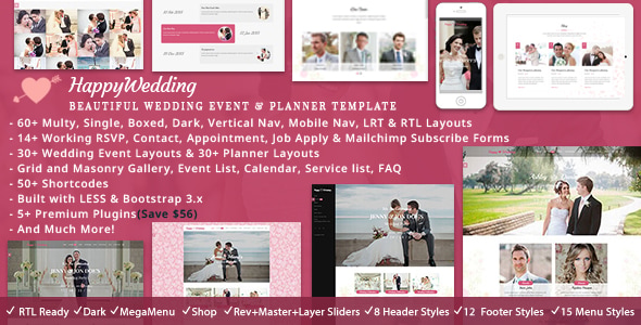 Happy Wedding HTML Template Happy Wedding HTML Template