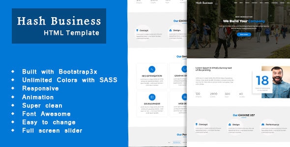 Hashbus - One Page Corporate and Business Template Hashbus - One Page Corporate and Business Template
