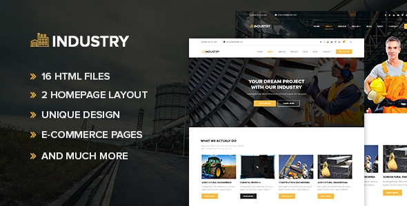Industry - Minimal factory HTML Template Industry - Minimal factory HTML Template