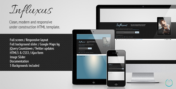 Influxus - Responsive Under Construction Template Influxus - Responsive Under Construction Template