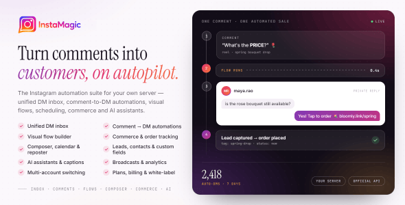 InstaMagic SaaS | AI-Powered Instagram CRM, Marketing Automation and Chatbot Builder InstaMagic SaaS | AI-Powered Instagram CRM, Marketing Automation and Chatbot Builder