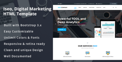 iSeo, Digital Marketing, Social Media HTML Template