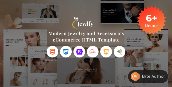 Jewlfy - A Modern Jewelry & Accessories eCommerce HTML Template Jewlfy - A Modern Jewelry & Accessories eCommerce HTML Template