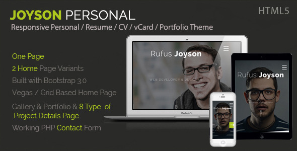 Joyson Personal - Resume / CV Vcard Portfolio HTML Joyson Personal - Resume / CV Vcard Portfolio HTML