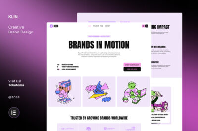 Klin - Branding & Motion Design Studio Website Elementor Template Kits
