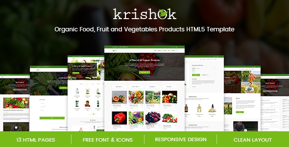Krishok - Organic Food, Fruit and Vegetables Products HTML5 Template Krishok - Organic Food, Fruit and Vegetables Products HTML5 Template