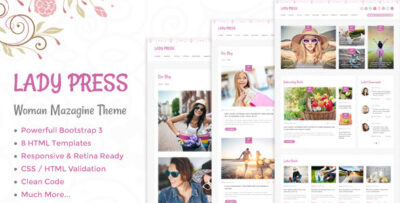 LadyPress - Woman Magazine Blog HTML Template