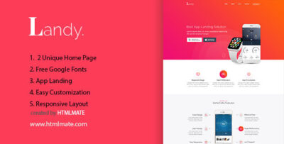 Landy App landing Template