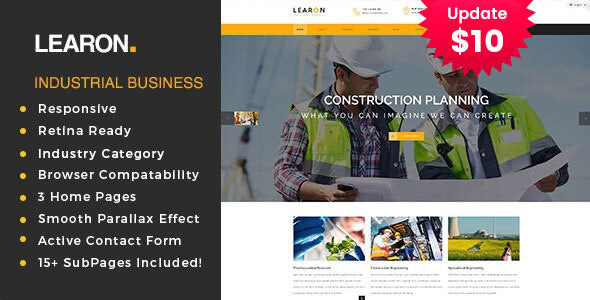 Learon - Factory & Industrial Business Template Learon - Factory & Industrial Business Template