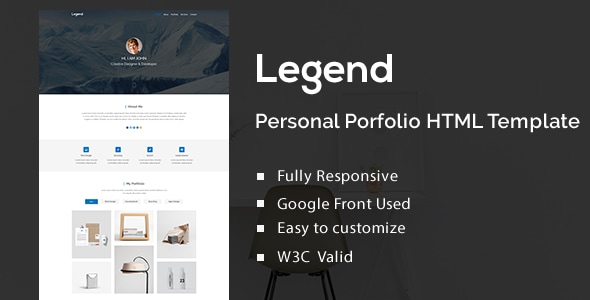 Legend Bootstrap Personal Portfolio HTML Template Legend Bootstrap Personal Portfolio HTML Template