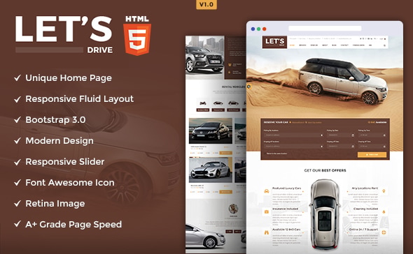 Let’s Drive - Amazing Car Rental & Sale HTML5 Template Let’s Drive - Amazing Car Rental & Sale HTML5 Template