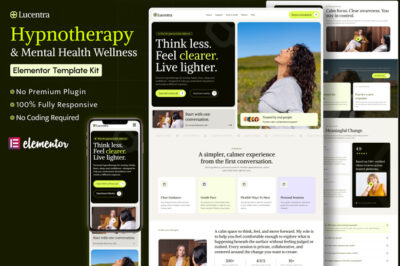 Lucentra - Hypnotherapy & Mental Wellness Elementor Template Kit
