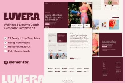 Luvera – Wellness & Lifestyle Coach Elementor Template Kit