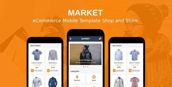Market - eCommerce Mobile Template Shop and Store Market - eCommerce Mobile Template Shop and Store