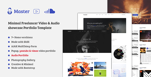 Master - Freelancer Video, Audio Portfolio HTML Template Master - Freelancer Video, Audio Portfolio HTML Template