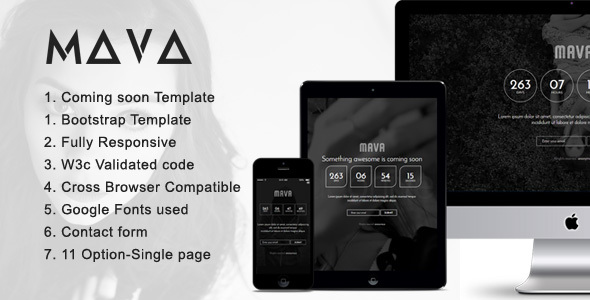MAVA - Coming Soon HTML Template MAVA - Coming Soon HTML Template