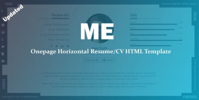ME - Onepage Horizontal Resume/CV Template