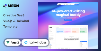 Megn - Creative SaaS Vue & Tailwind CSS Template