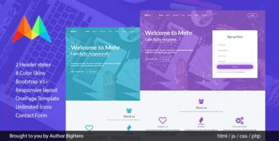 Mehr - Responsive HTML5 Startup Landing Template