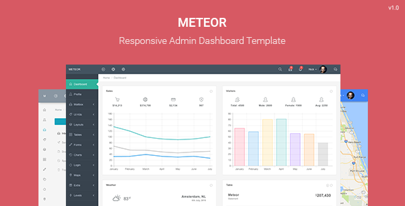 Meteor - Responsive Admin Dashboard Template Meteor - Responsive Admin Dashboard Template