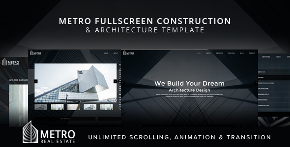 Metro Fullscreen Construction and Architecture Template Metro Fullscreen Construction and Architecture Template