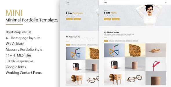 Mini Minimal Portfolio & Blog Template Mini Minimal Portfolio & Blog Template