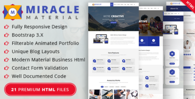 Miracle - Material Design HTML Template