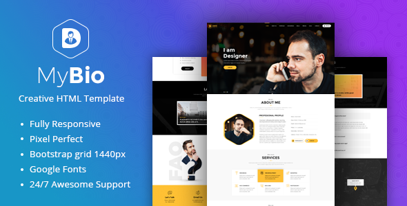 MyBio - One Page Personal Portfolio HTML Template with Blog pages MyBio - One Page Personal Portfolio HTML Template with Blog pages
