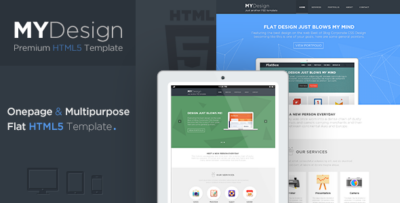 MYDesign - Onepage Multipurpose Flat HTML Template