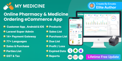 MyMedicine - Pharmacy Management PHP Script with Flutter Mobile App