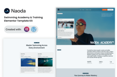 Naoda - Swimming Academy & Training Elementor Template Kit
